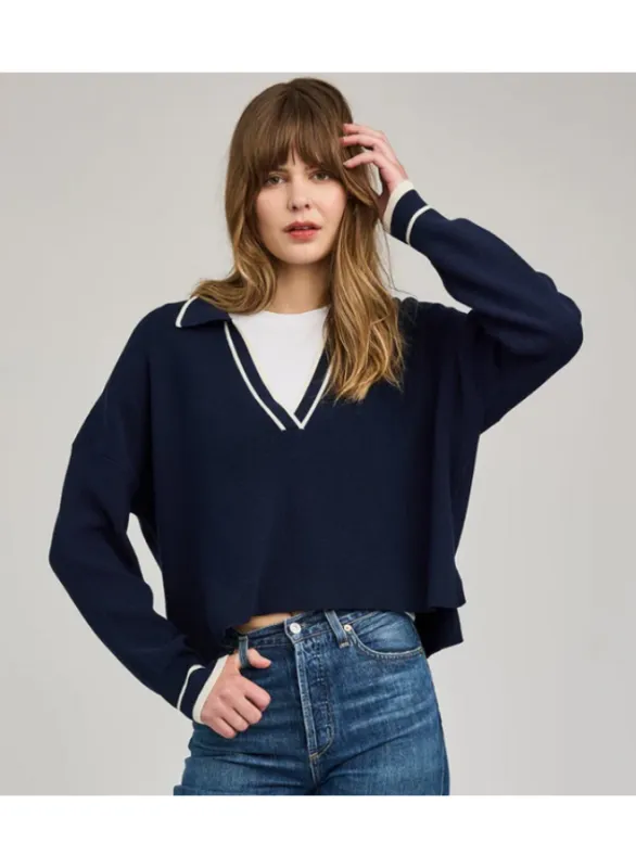 TRISTAN V-NECK SWEATER - NAVY sold by Wildflower