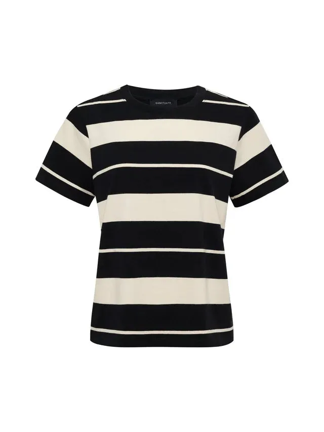 Timeless Tee - Vanilla Creme/Black Stripe sold by Wildflower product image thumbnail 4