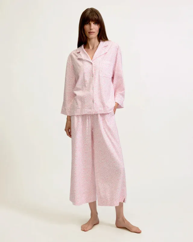 THE OLIVIA WIDE LEG PIMA PAJAMA SET - SWEETHEARTS made by Wildflower