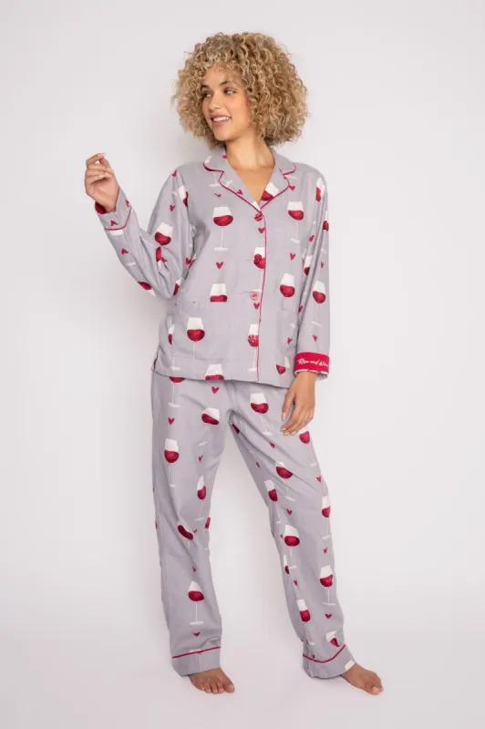 WINE FLANNEL PJ SET sold by Wildflower