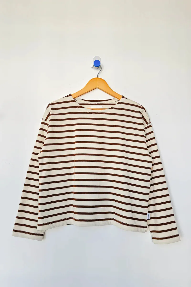 SAILOR TOP - COFFEE STRIPE sold by Wildflower