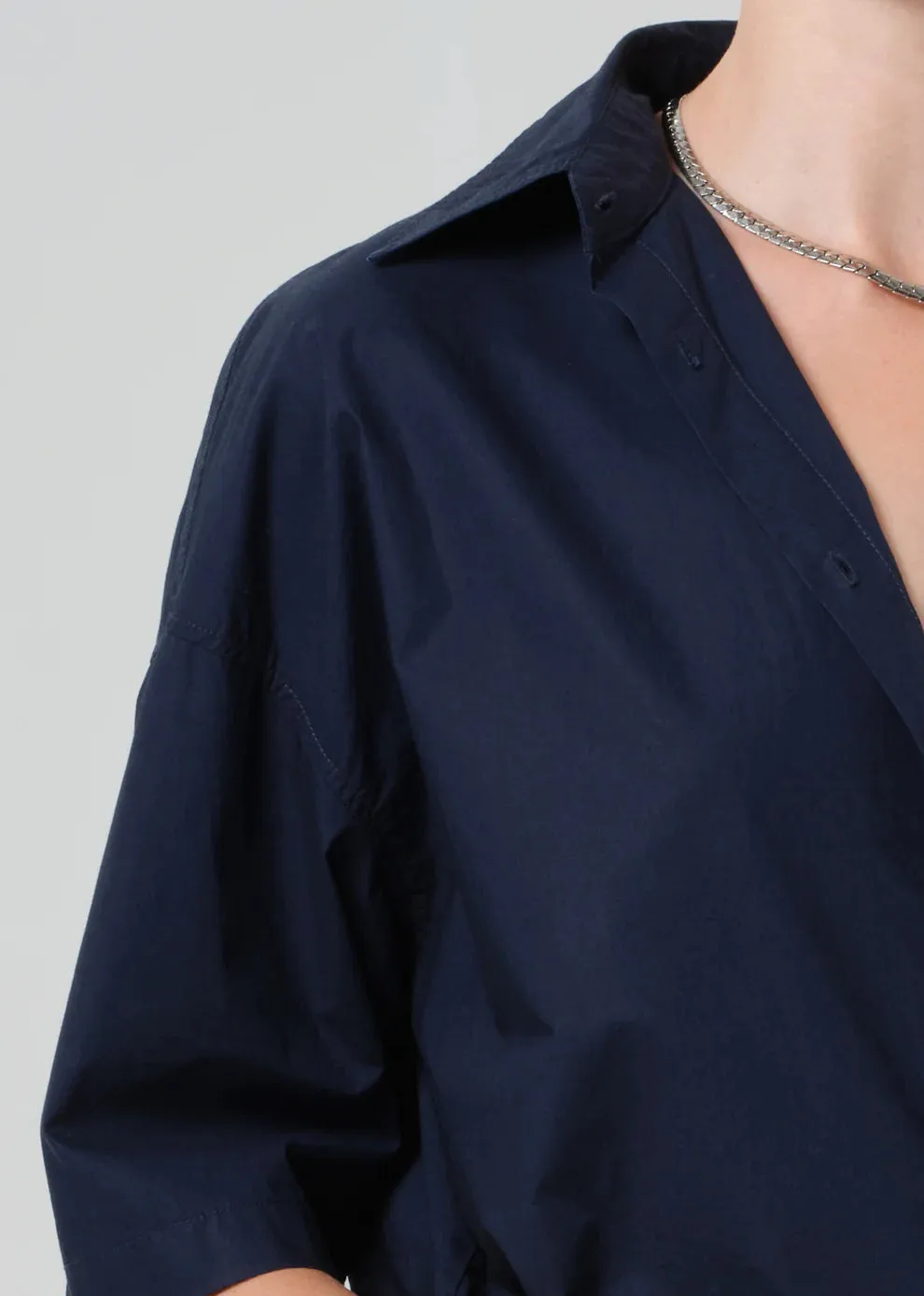 FRANCIS CROPPED CAPE BUTTON UP - NAVY sold by Wildflower product image thumbnail 4