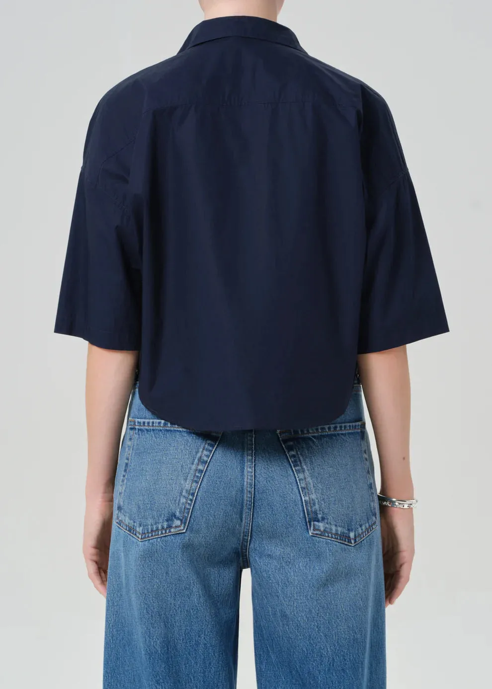 FRANCIS CROPPED CAPE BUTTON UP - NAVY sold by Wildflower product image thumbnail 2