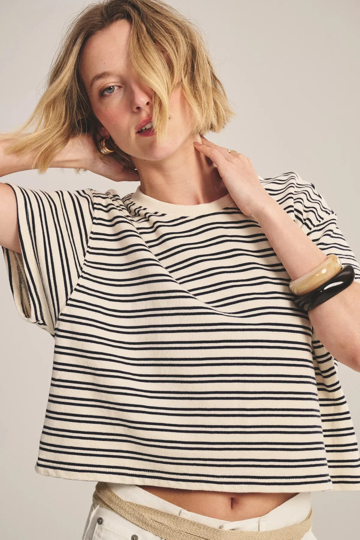 BRISSA TOP - NATURAL/NAVY sold by Wildflower product image thumbnail 2