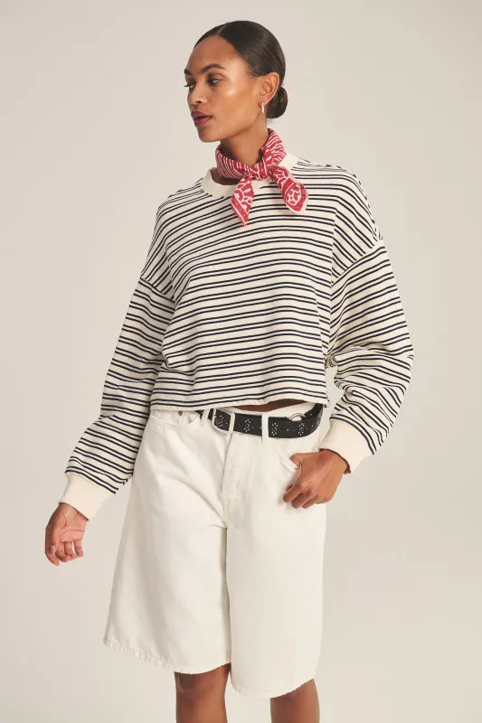 ISABELLE TOP - NATURAL/NAVY made by Velvet