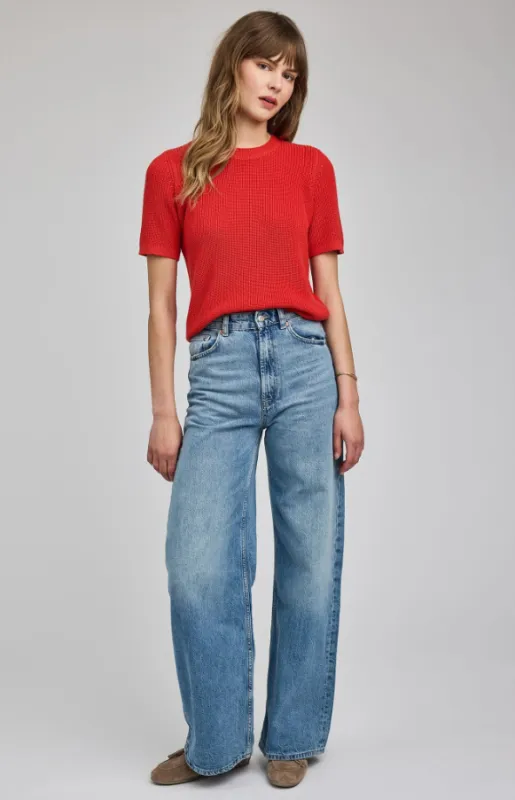 FAYE KNIT TOP - GRENADINE made by Gentle Fawn