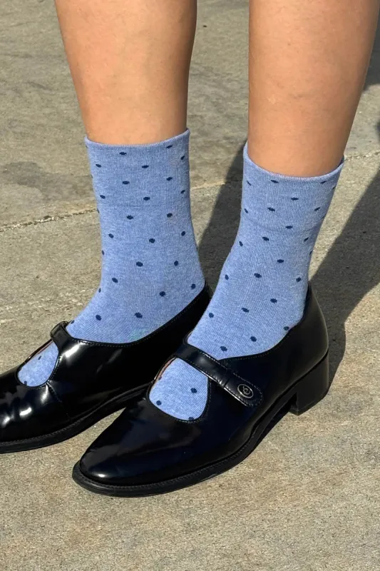 SNEAKER SOCKS - POLKA DOT - BLUE/NAVY made by Le Bon Shoppe