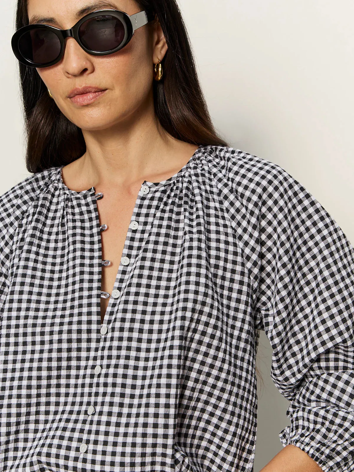 PERFECT GINGHAM BLOUSE - PICNIC sold by Wildflower product image thumbnail 4