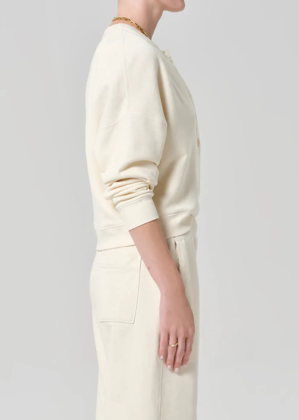 RHOMBOID HENLEY - CREAM sold by Wildflower product image thumbnail 3
