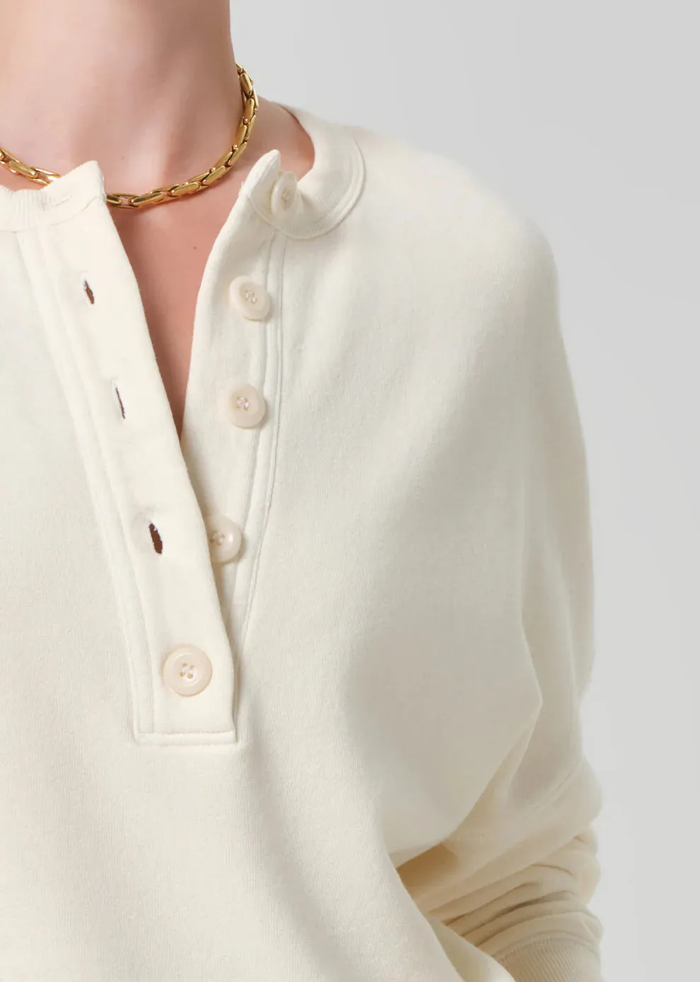 RHOMBOID HENLEY - CREAM sold by Wildflower product image thumbnail 4