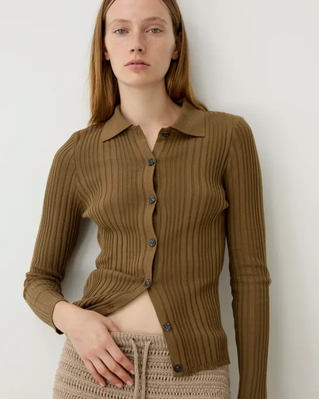 OSMA CARDIGAN - OLIVE made by Diarte