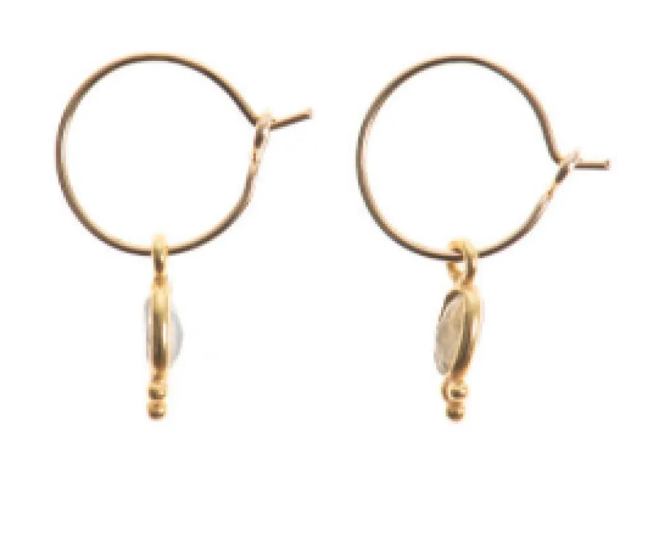 MADRAS LABRADORITE HOOP EARRINGS made by Wildflower