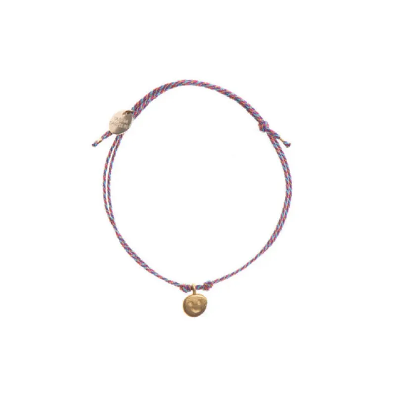 BE HAPPY CORD BRACELET - BLUE MULTI made by Wildflower