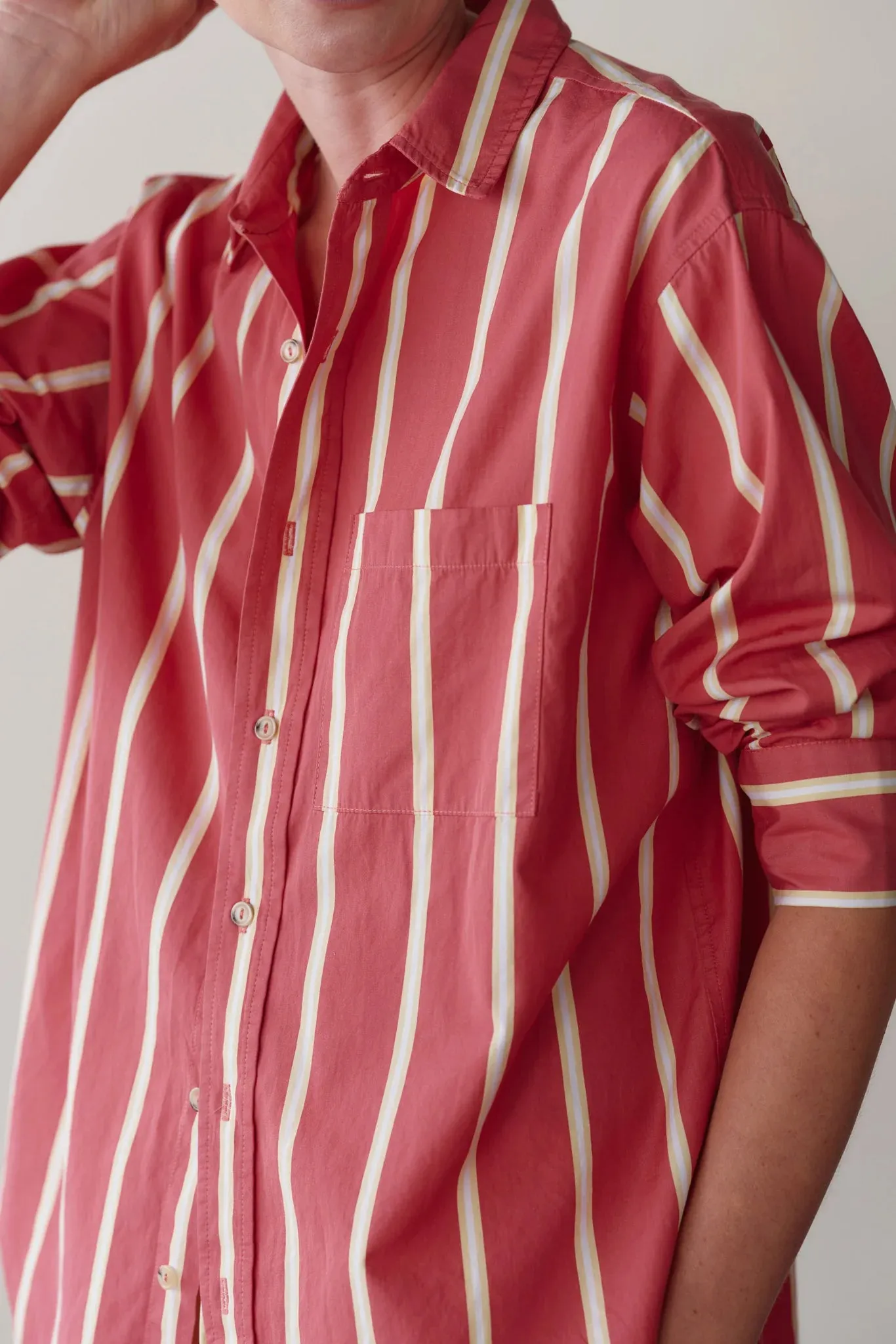 THE POP SHIRT - RASPBERRY STRIPE sold by Wildflower product image thumbnail 2