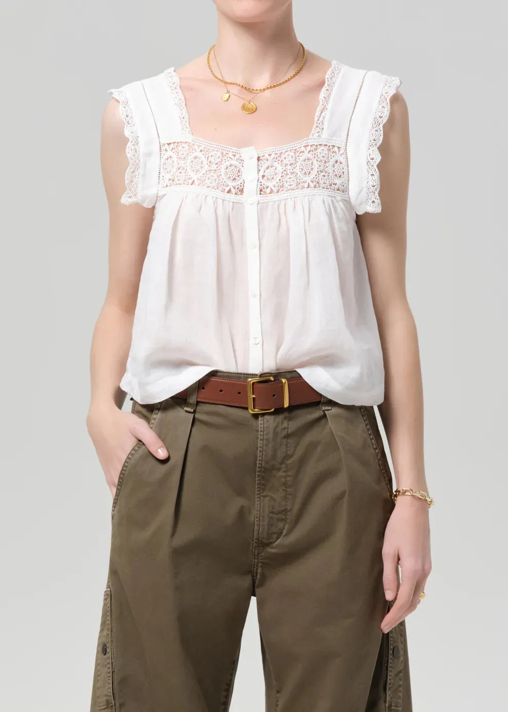 MIA EMBROIDERED TOP - WHITE sold by Wildflower