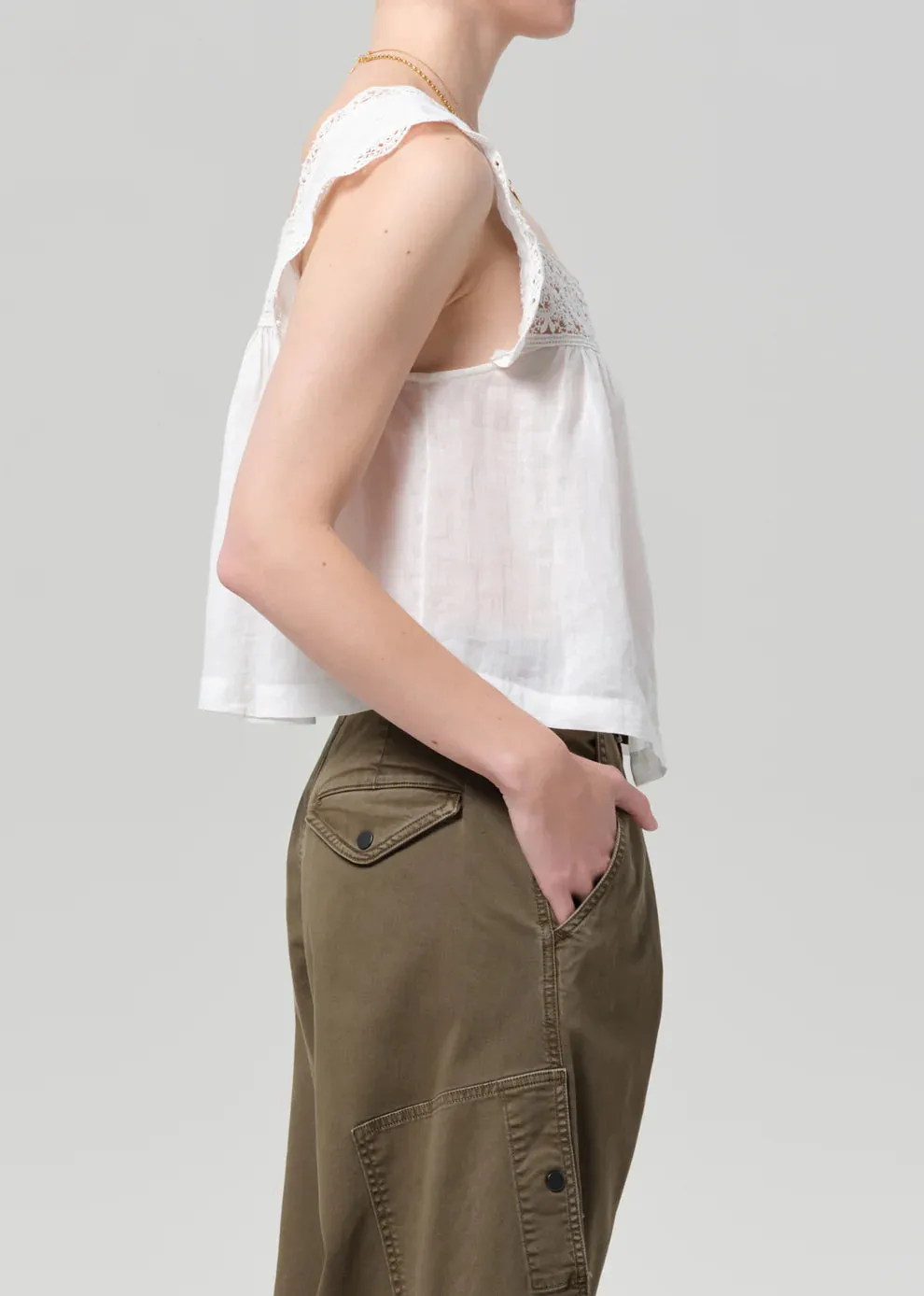 MIA EMBROIDERED TOP - WHITE sold by Wildflower product image thumbnail 4