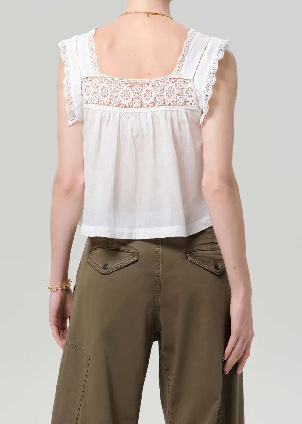 MIA EMBROIDERED TOP - WHITE sold by Wildflower product image thumbnail 3