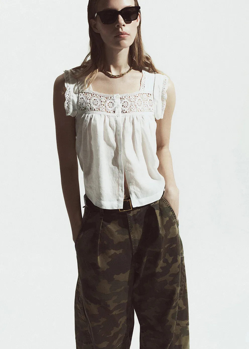 MIA EMBROIDERED TOP - WHITE sold by Wildflower product image thumbnail 2