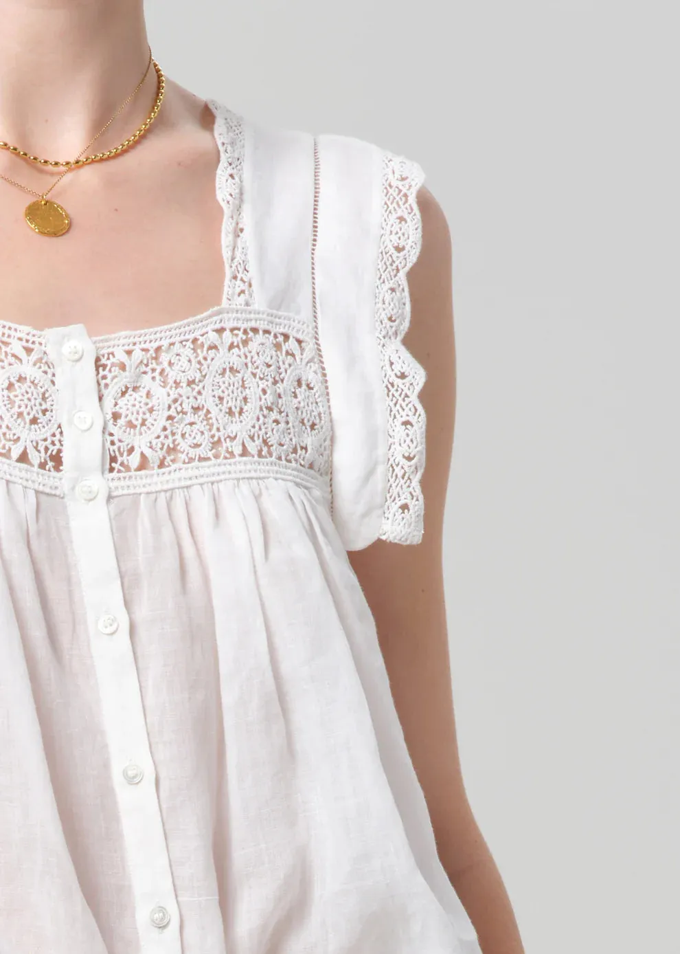 MIA EMBROIDERED TOP - WHITE sold by Wildflower product image thumbnail 5