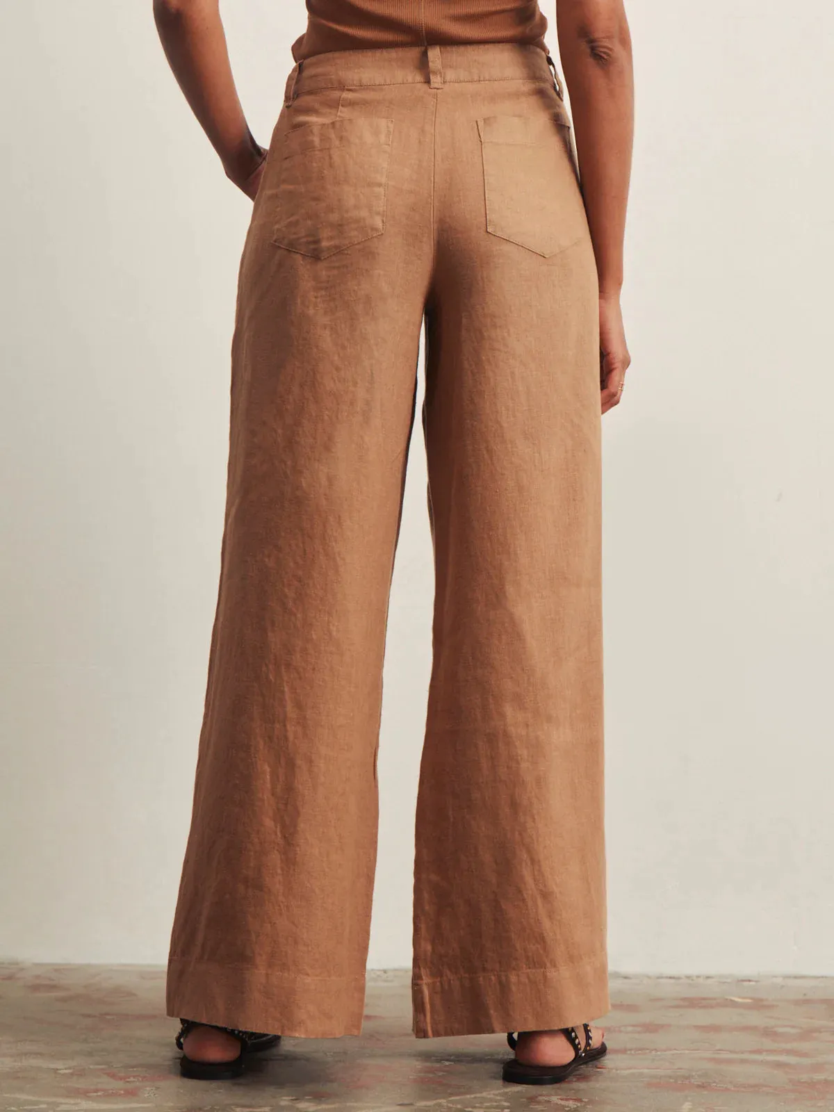 THE LINEN MARINE WIDE LEG - TOASTED COCONUT sold by Wildflower product image thumbnail 3