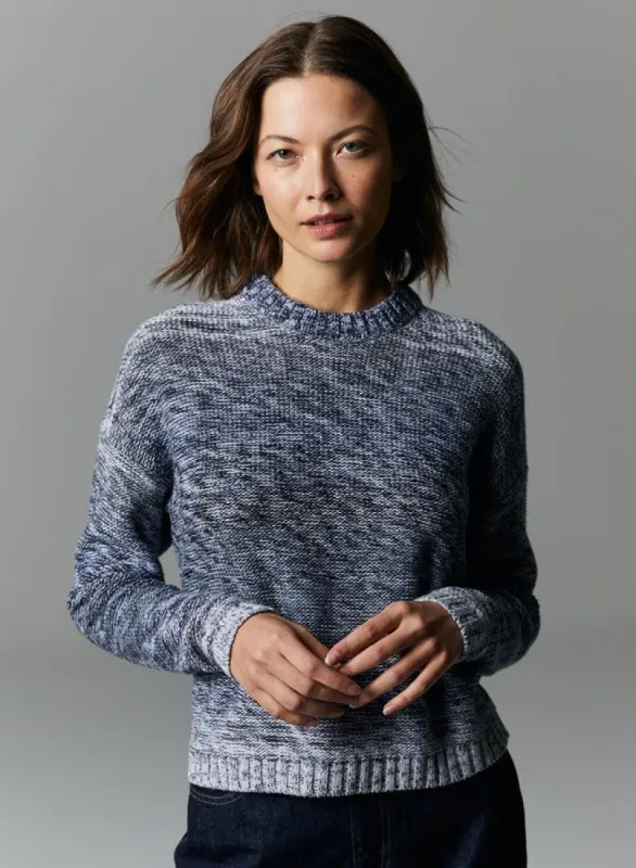 GRADIENT STRIPE CABLED CREW sold by Wildflower