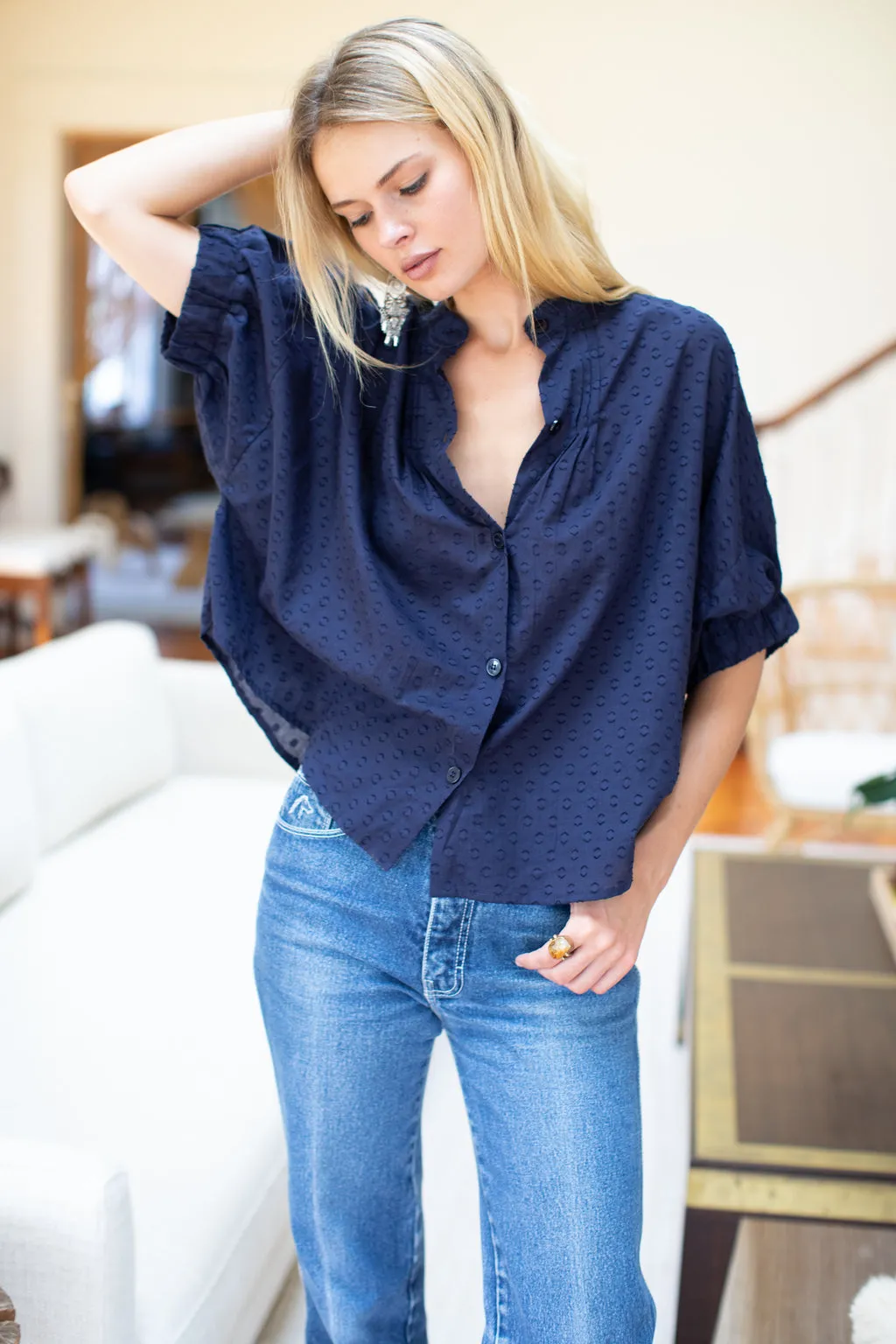 MANDARIN COLLAR TOP sold by Wildflower product image thumbnail 4