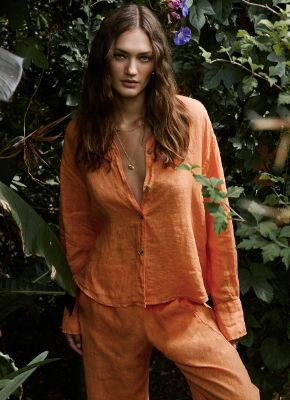 EDEN WOVEN LINEN BUTTON UP sold by Wildflower