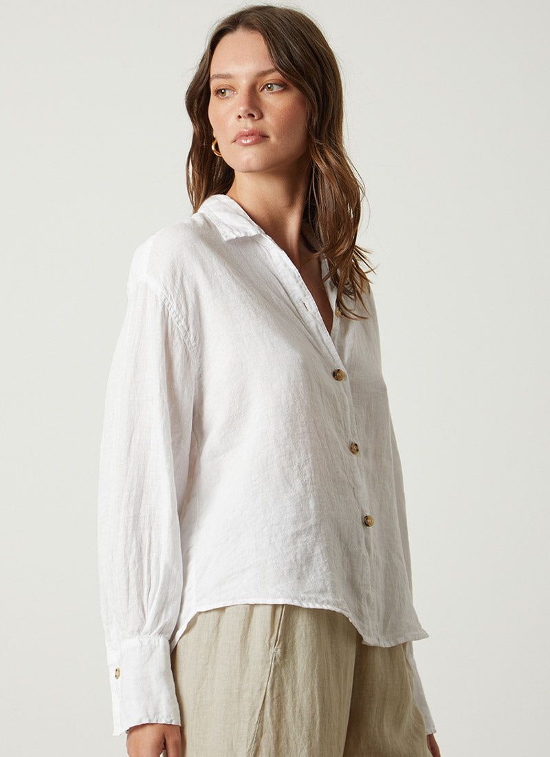 EDEN WOVEN LINEN BUTTON UP sold by Wildflower product image thumbnail 4