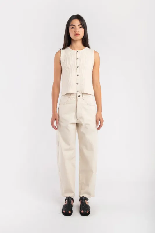 CREAM BOUCLE RIB VEST sold by Wildflower