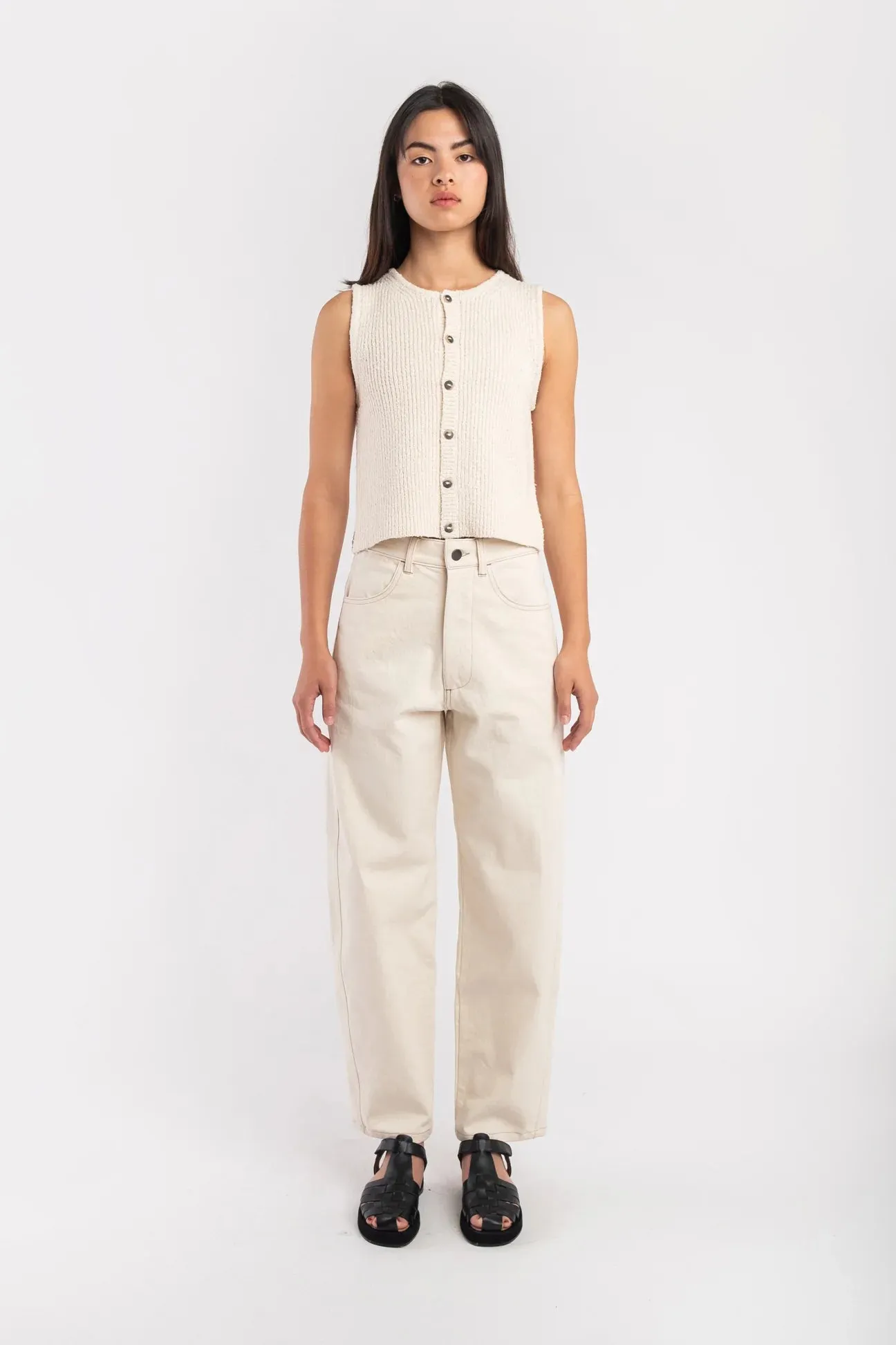 CREAM BOUCLE RIB VEST sold by Wildflower