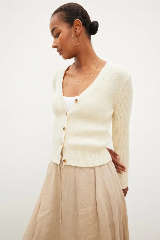 HYDIE TEXTURED COTTON CARDIGAN sold by Wildflower