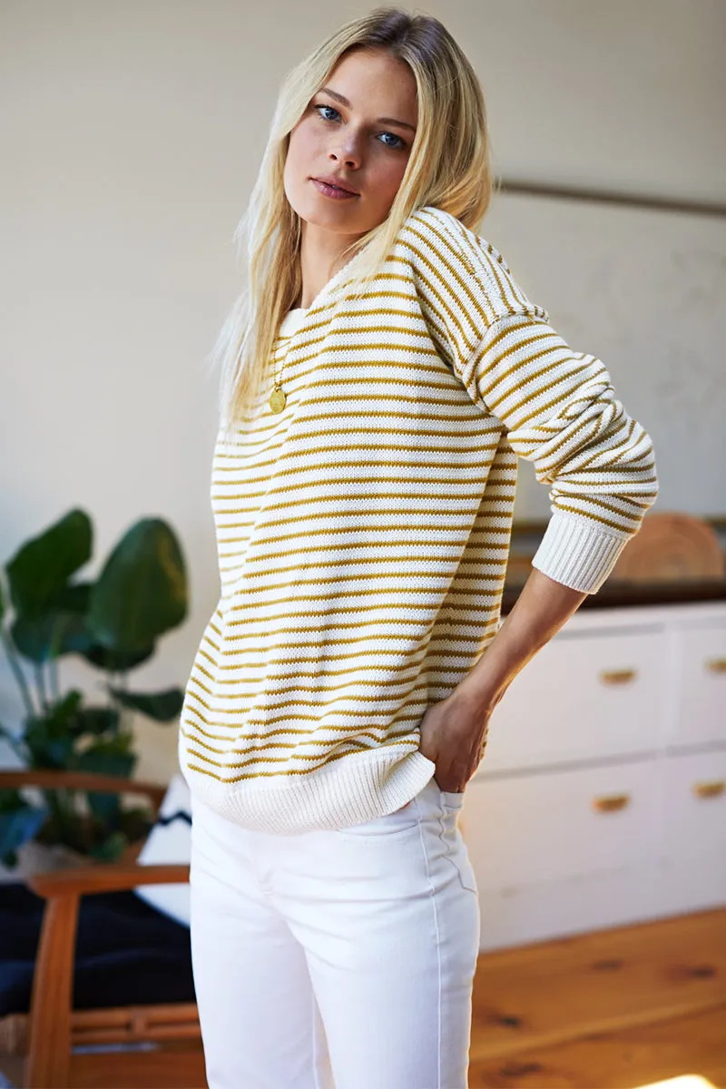 CAROLYN SWEATER - MARIGOLD STRIPE ORGANIC sold by Wildflower product image thumbnail 4