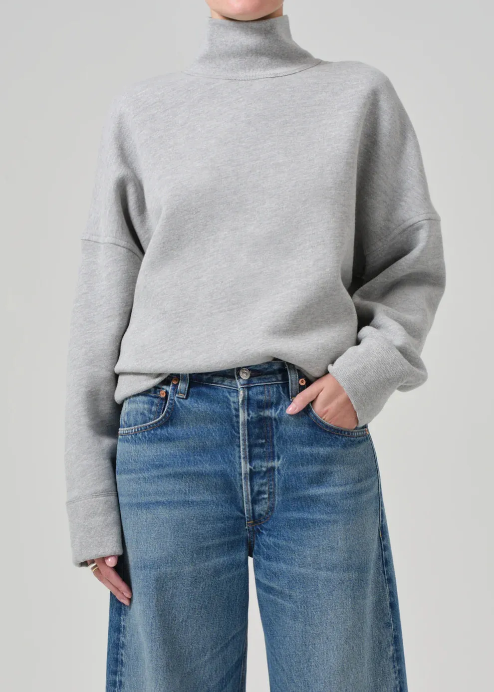 CARA TURTLENECK - HEATHER GREY sold by Wildflower product image thumbnail 4