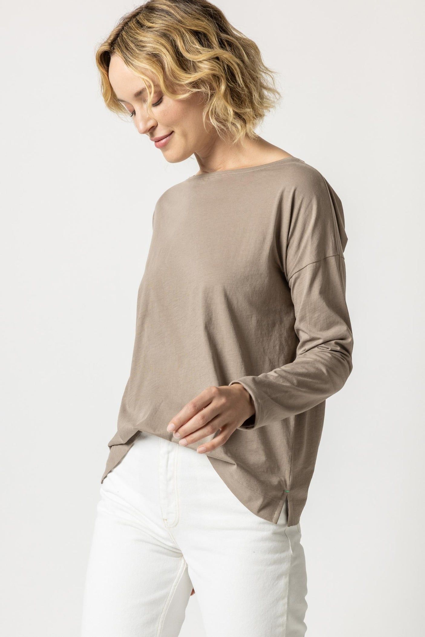 LONG SLEEVE DROP SHOULDER BOATNECK sold by Wildflower