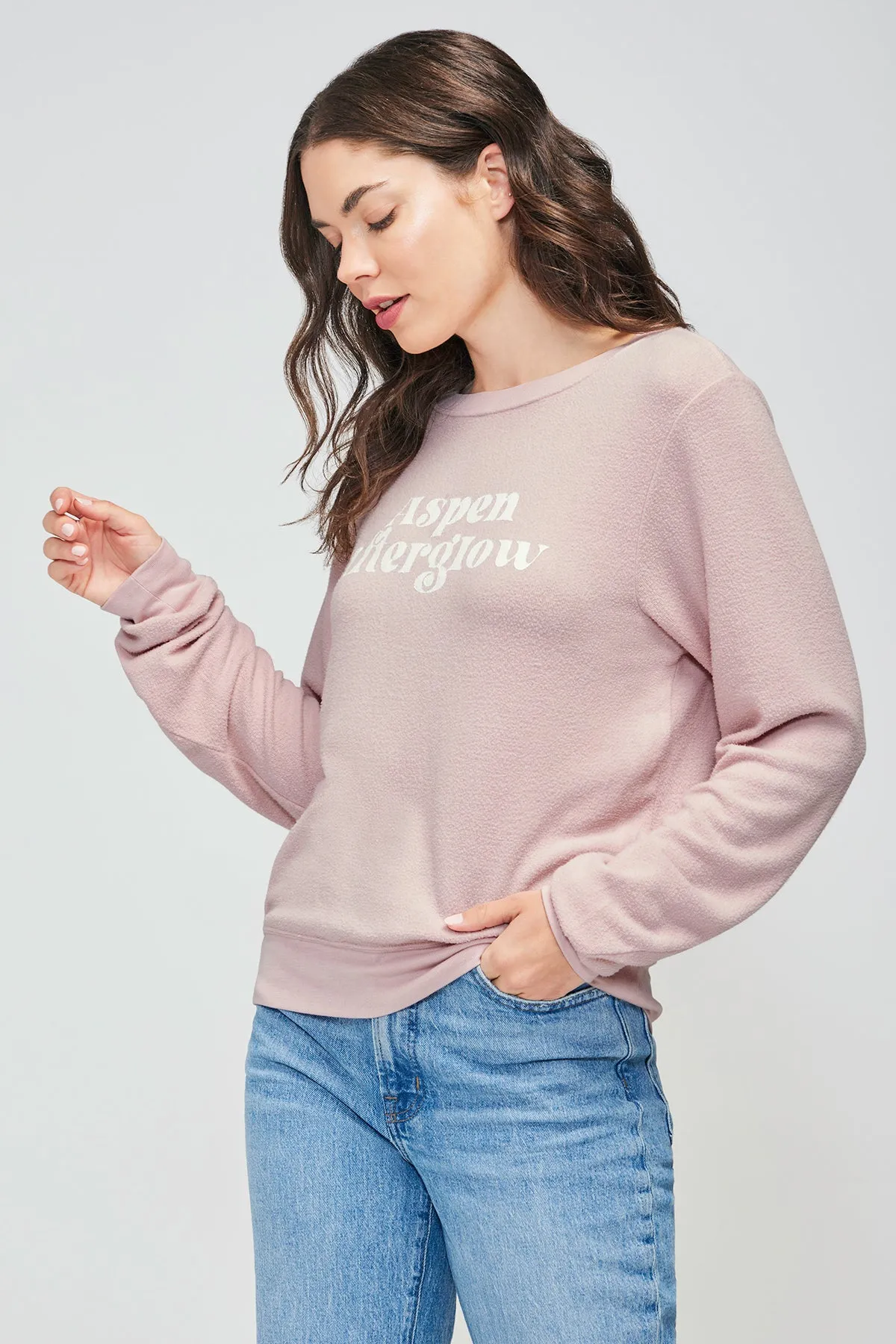 Aspen Afterglow Baggy Beach Jumper | Burnished Lilac sold by Wildfox product image thumbnail 4