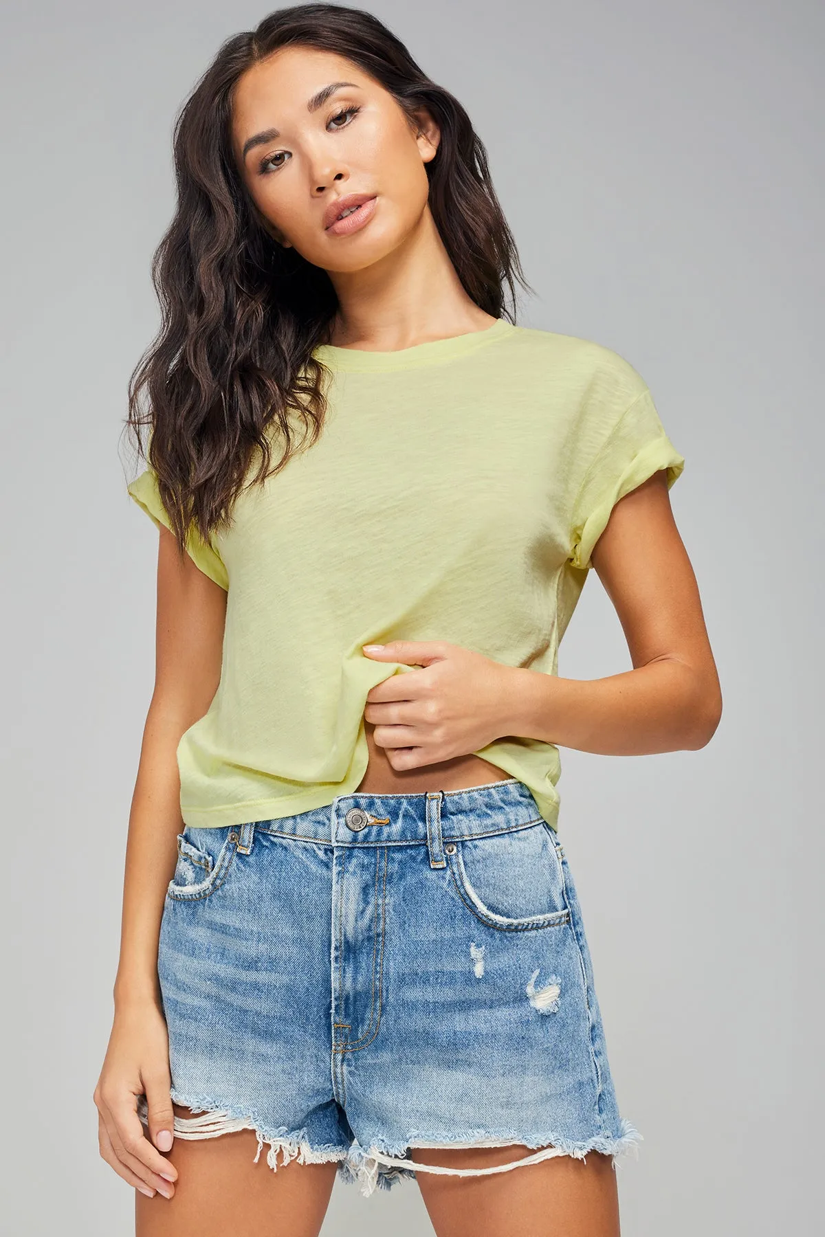 Slub Boy Tee | Pigment Pale Lime Yellow sold by Wildfox product image thumbnail 5