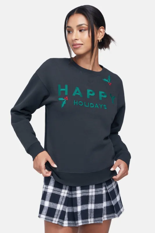Happy Holiday Cody Sweatshirt | Pirate Black sold by Wildfox