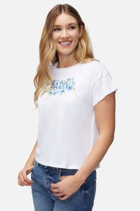 Paris Florals Chrissy Tee | Clean White sold by Wildfox