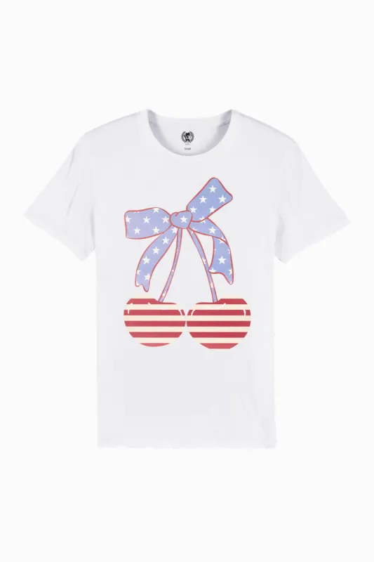 Patriotic Cherries | Organic White made by Wildfox