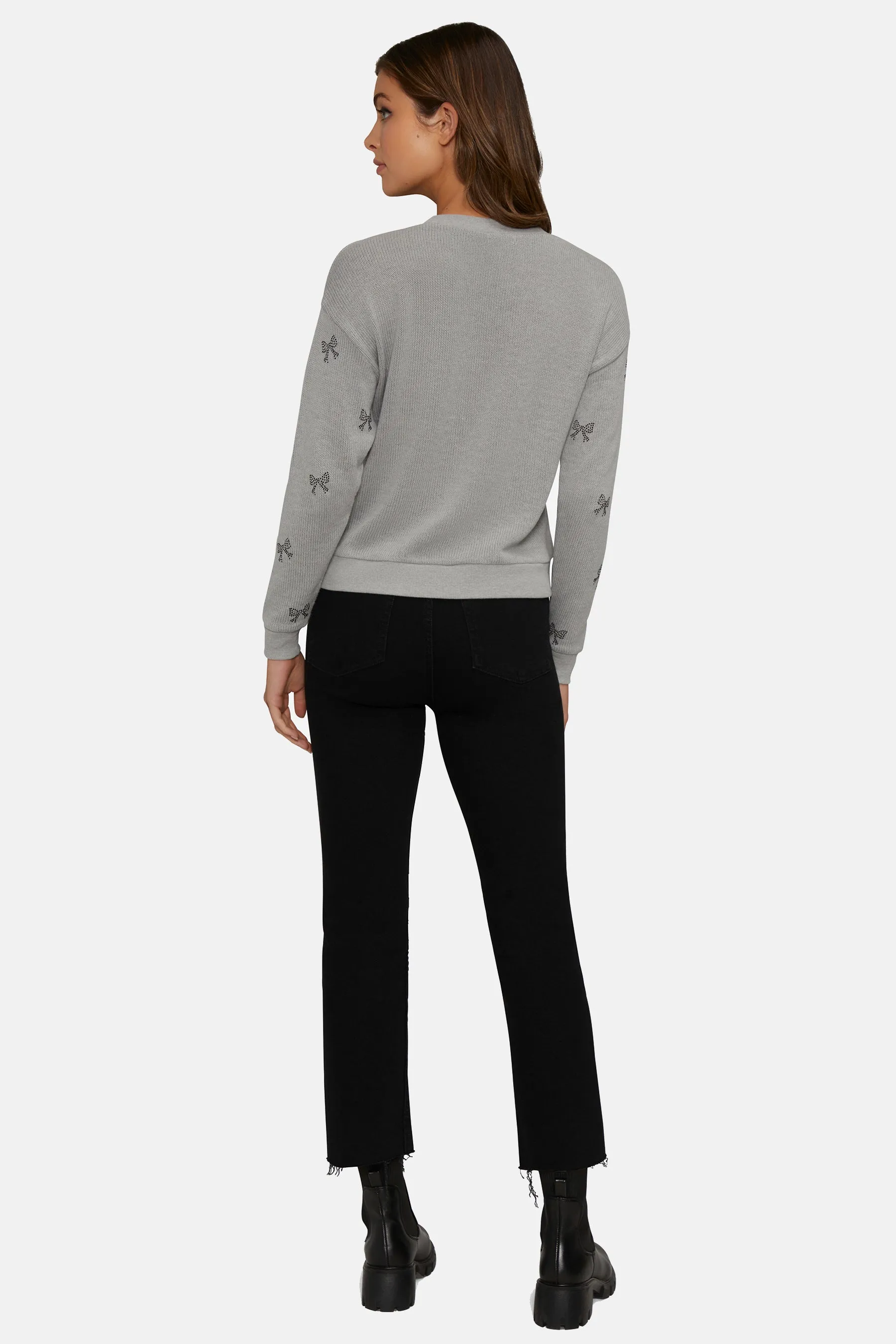 Bow Tie Bailey Sweater | Heather Grey sold by Wildfox product image thumbnail 5