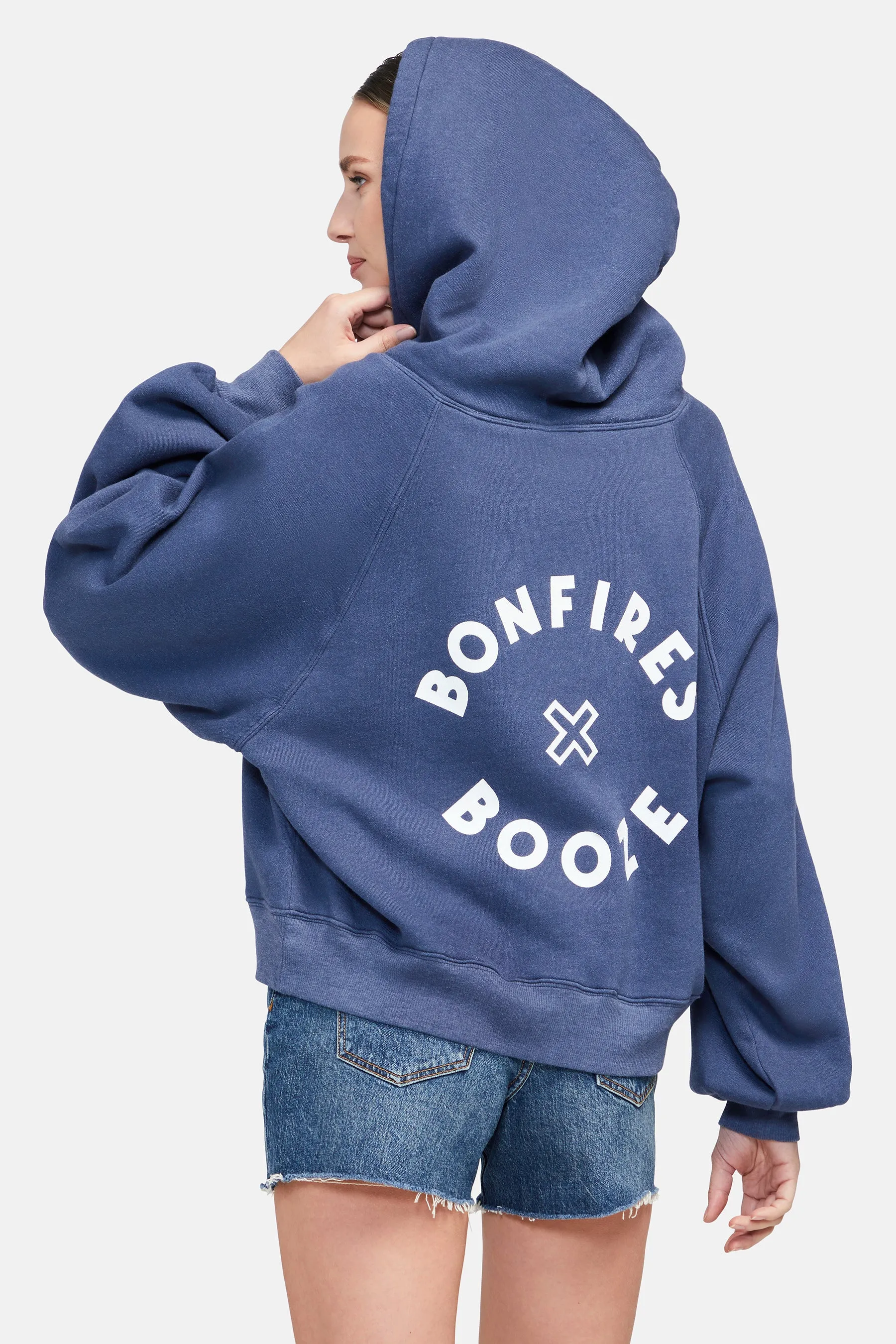 Booze Bonfire Sumo Hoodie | Dress Blues sold by Wildfox