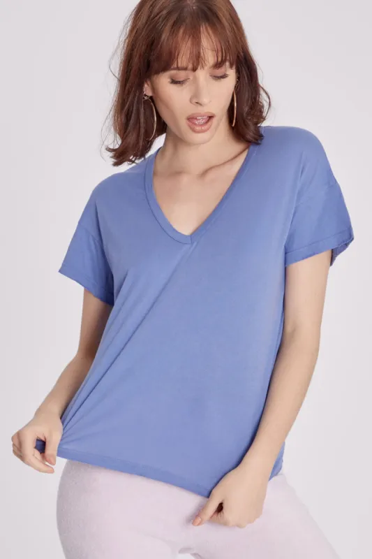 Chrissy V-Neck Tee | Dusk sold by Wildfox