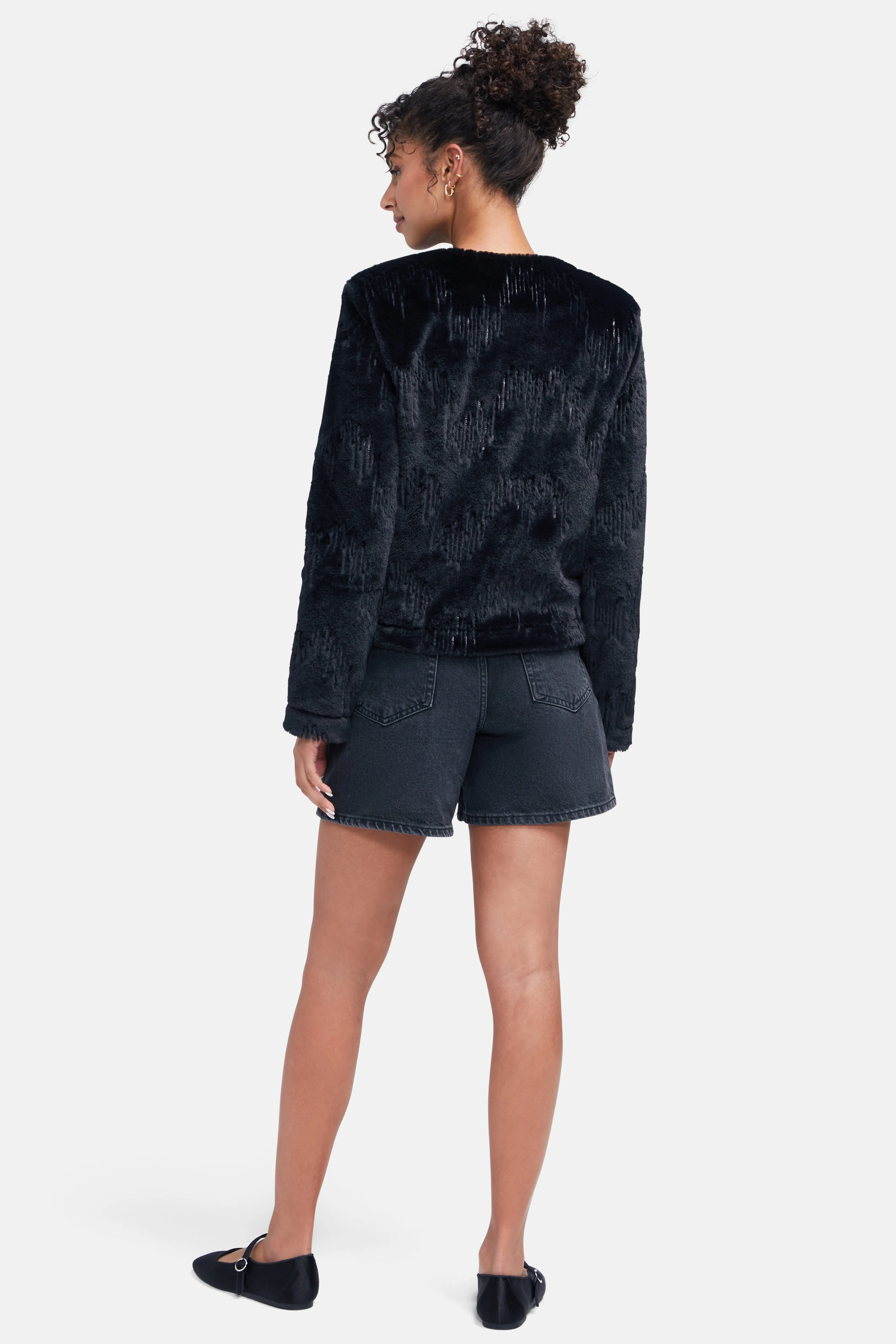 Sequins Fur Jacket | Black sold by Wildfox product image thumbnail 5