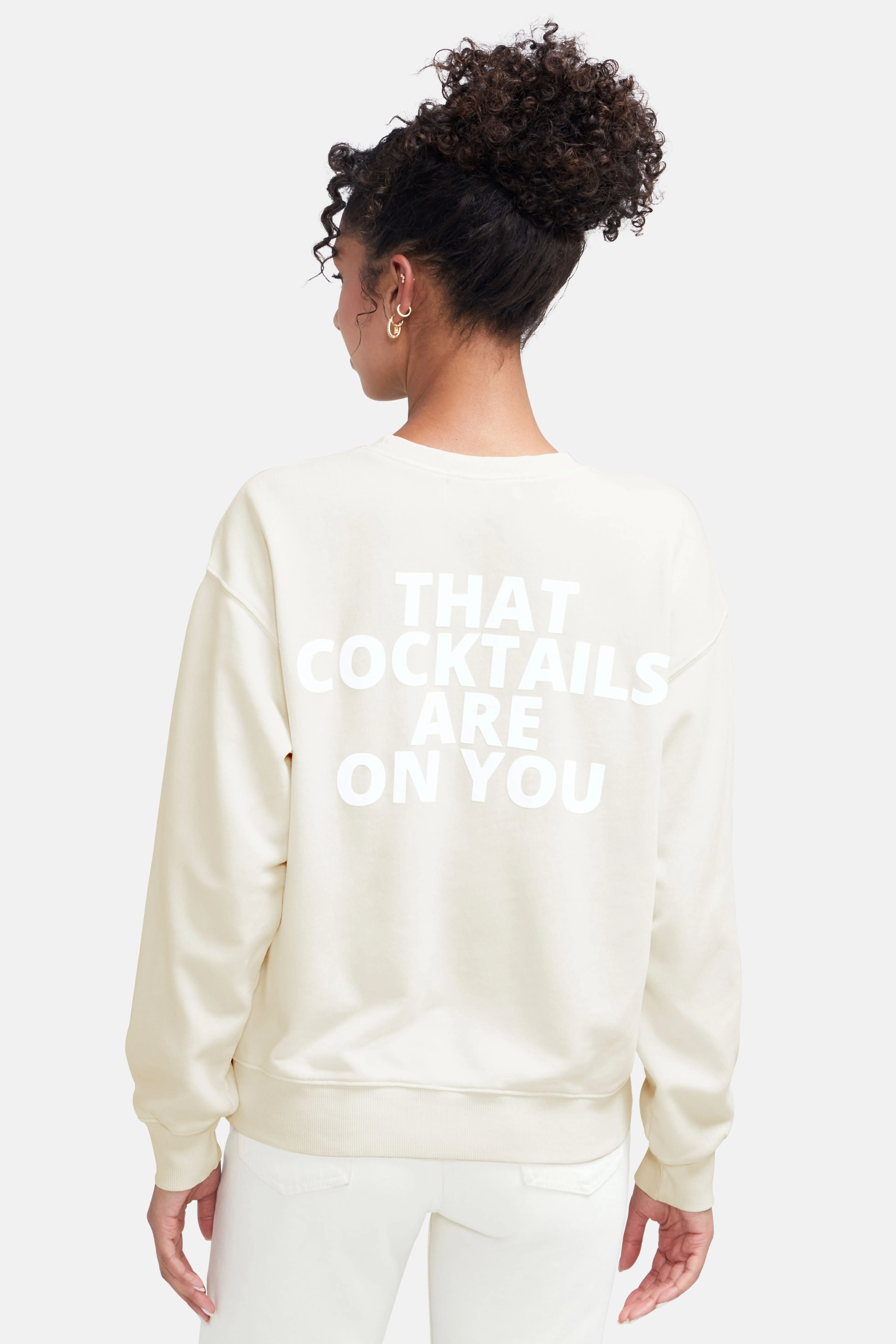 Cocktails On You Cody Sweatshirt | Whisper White sold by Wildfox