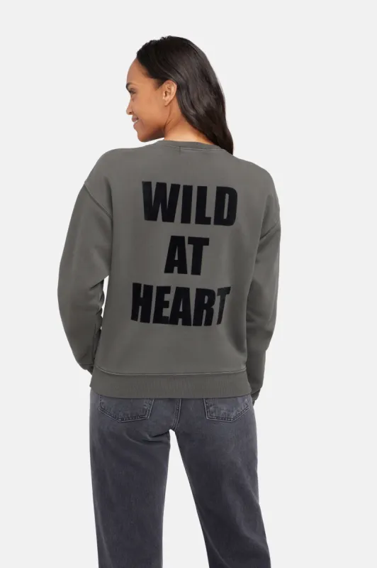 Wild Heart Cody Sweatshirt | Washed Black sold by Wildfox