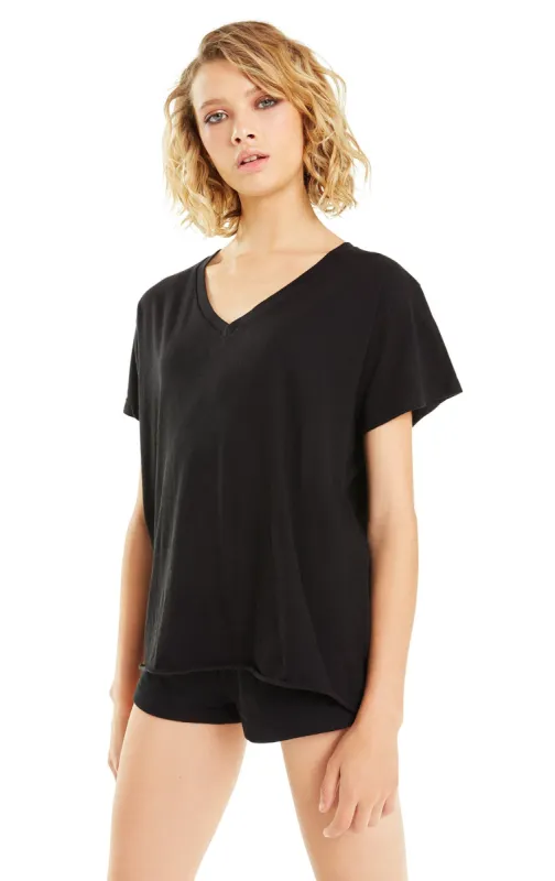 Romeo V-Neck Tee | Jet Black sold by Wildfox