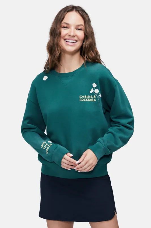 Cabins Cocktail Cody Sweatshirt | Hunter Green sold by Wildfox