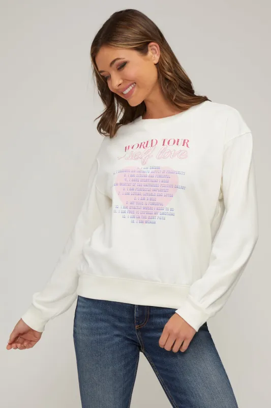 Self Love World Tour Cody Sweatshirt | Snow White sold by Wildfox