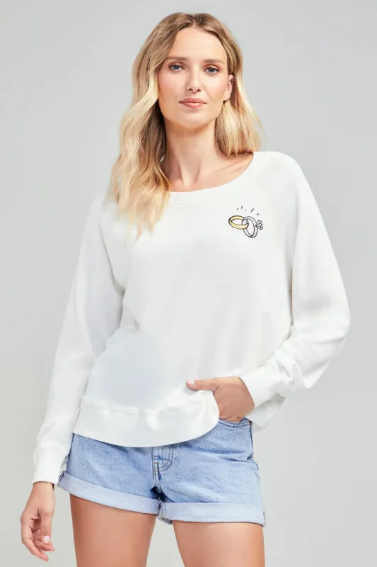 Getting Acquainted Sommers Sweatshirt | Vanilla sold by Wildfox