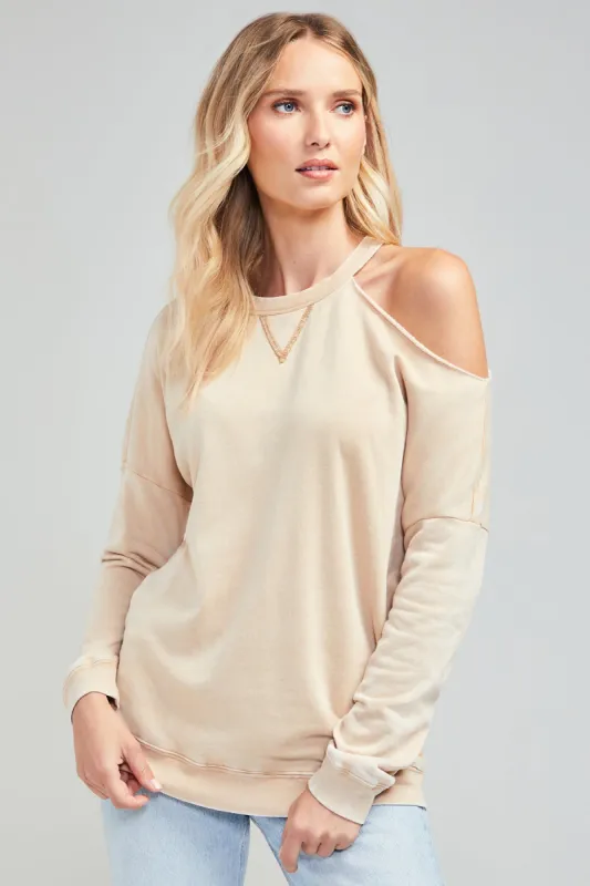 Asymmetrical Long Sleeve | Warm Sand sold by Wildfox